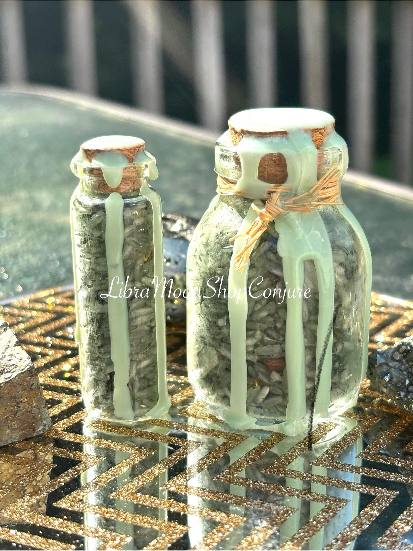 Personalized Green Money Rice Jar | Money Bowl | Hoodoo Money Rice | Prosperity Rice | Money Spell Jar