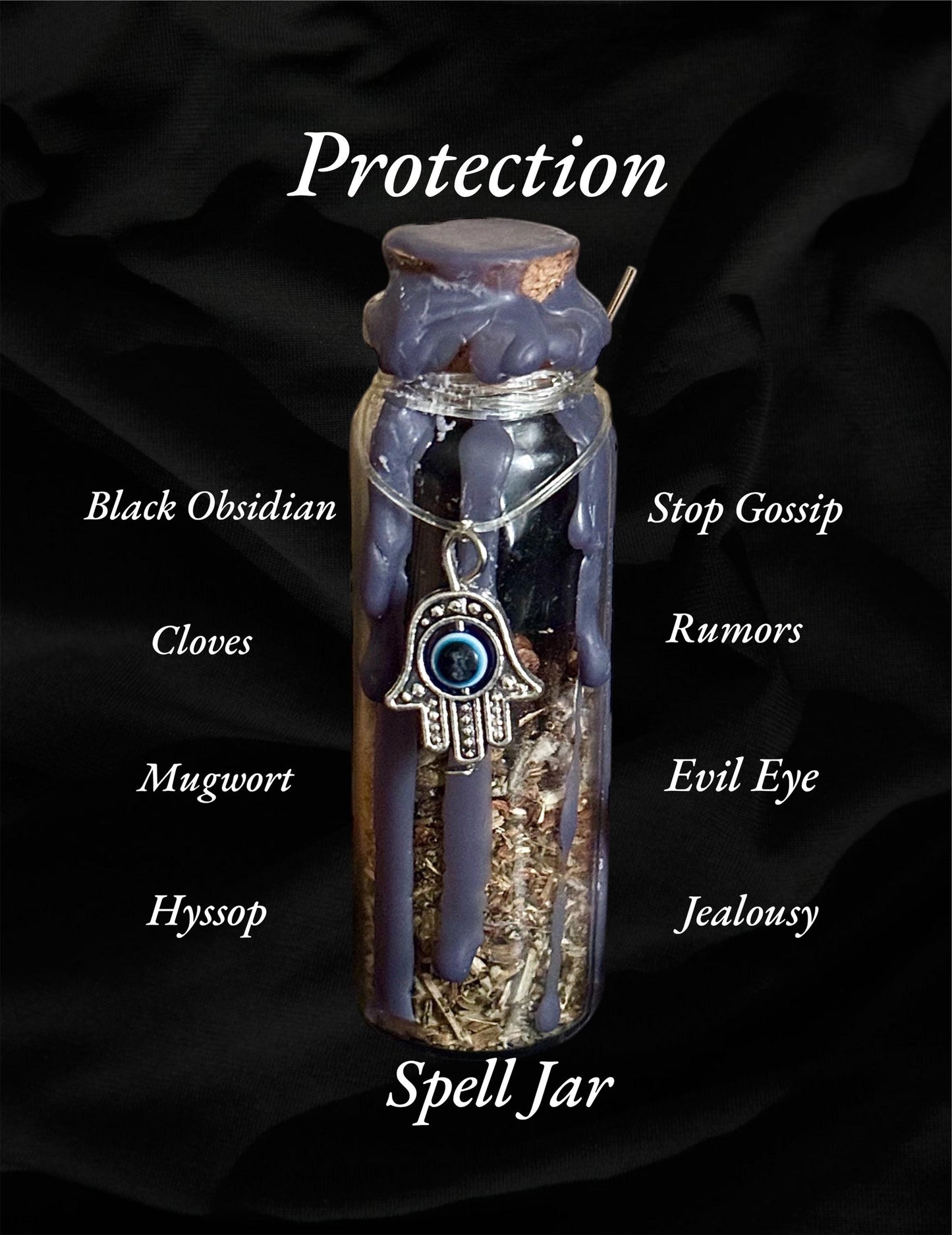 Handcrafted Protection Spell Jar | Stop Gossip | Protection_Amulet