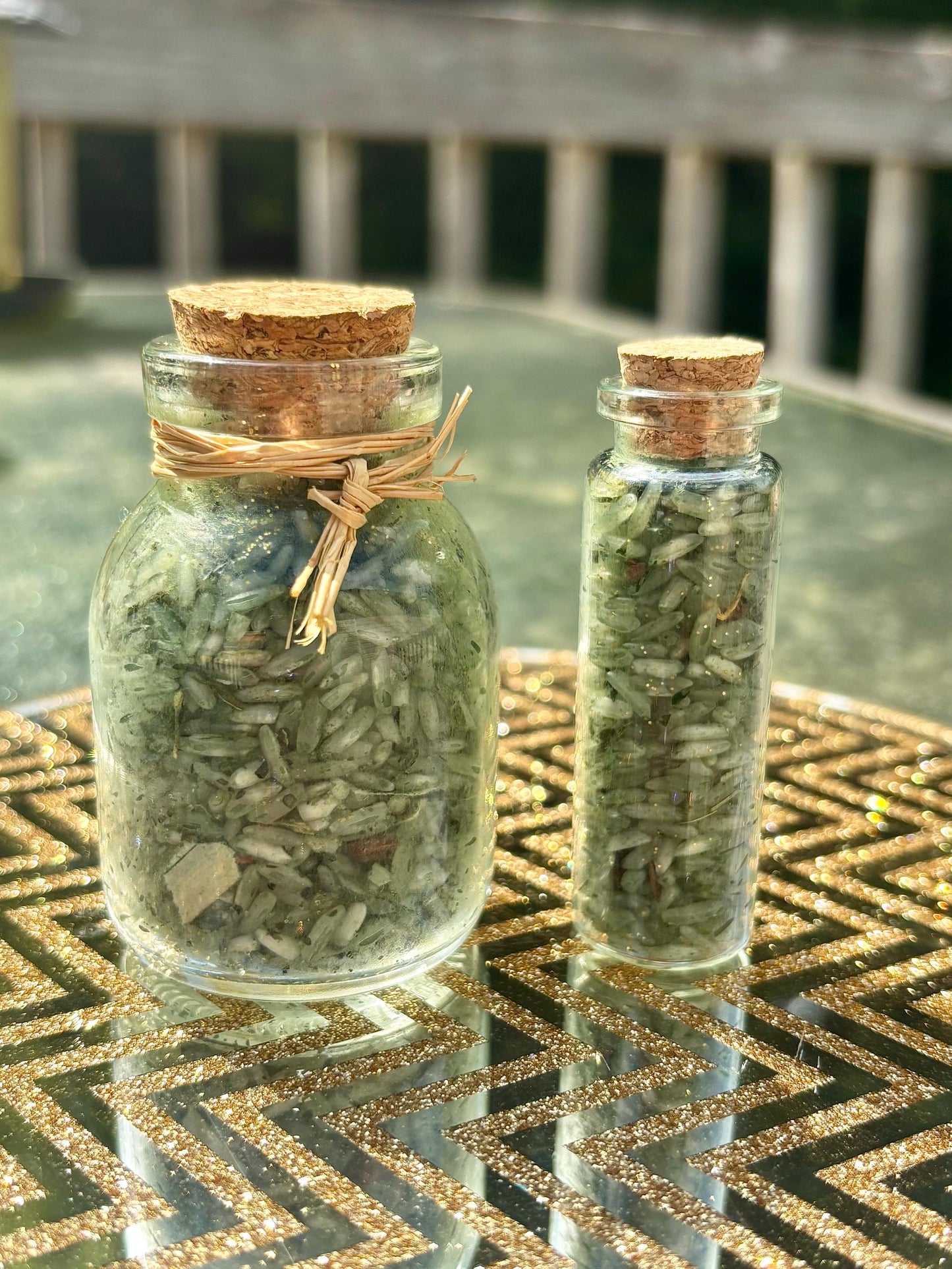 Personalized Green Money Rice Jar | Money Bowl | Hoodoo Money Rice | Prosperity Rice | Money Spell Jar