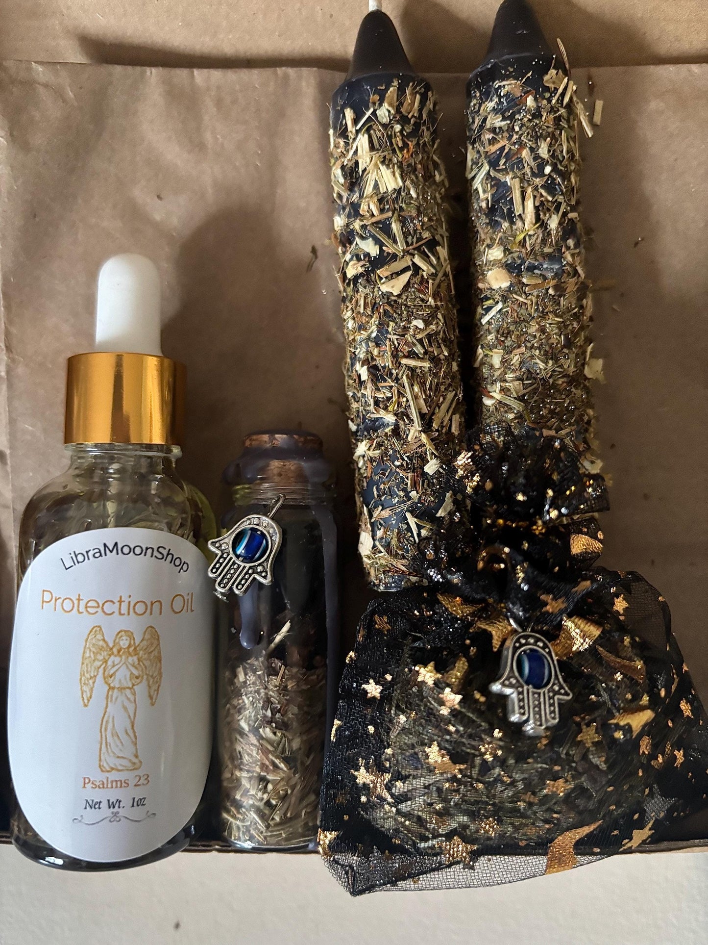 Witches Protection Kit | Black Protection Candle | Protection Oil |  Protection Spell Jar | Return To Sender