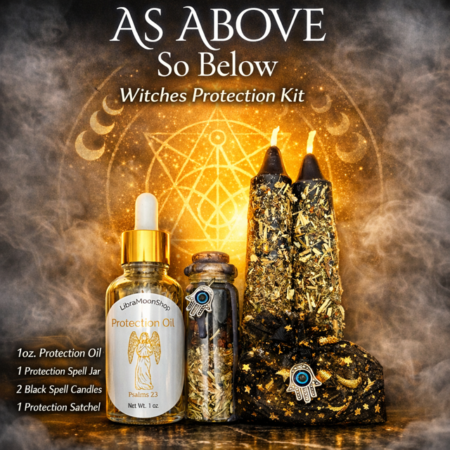 Witches Protection Kit | Black Protection Candle | Protection Oil |  Protection Spell Jar | Return To Sender