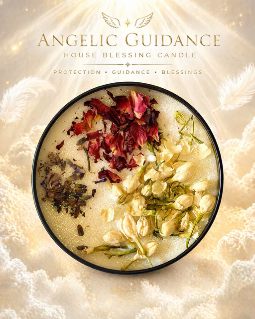 Angelic Guidance House Blessing Candle | New Home Blessing | Jasmine, Rose, Lavender | Protection & Divine Guidance | New Home Gift