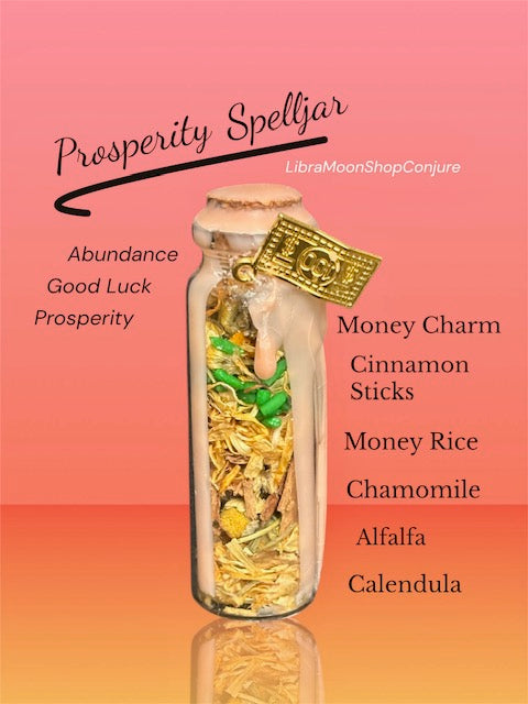 Handcrafted Money Spell Jar | Prosperity Spell Jar | Happiness Spell Jar | Good Luck Spell Jar | Intention Spell Jar |