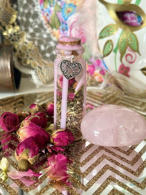 Handcrafted Self Love Spell Jar | Rose Quartz Jar
