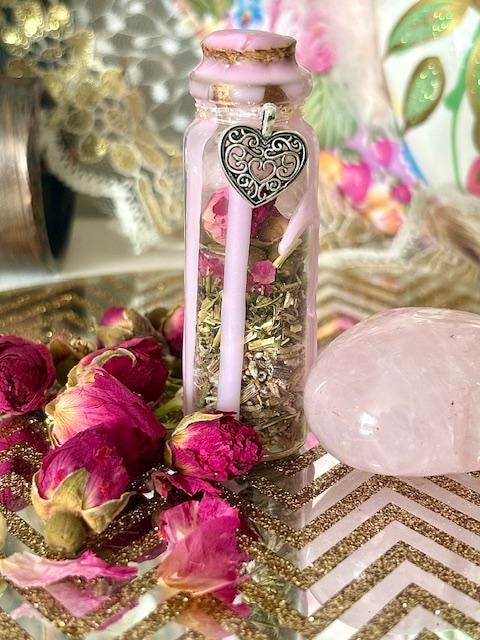 Handcrafted Self Love Spell Jar | Rose Quartz Jar